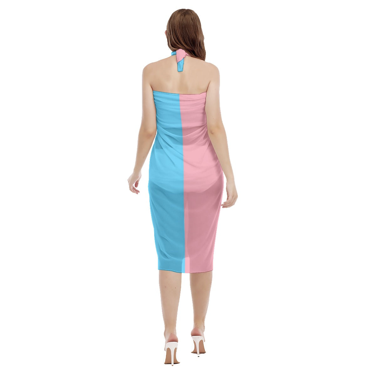 Blue Pink White Pride Chiffon Beach Wrap Sarong Beach Wrap