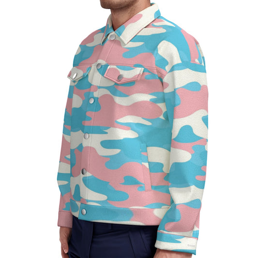 S-5XL Blue Pink White Pride Camouflage Casual Canvas Jacket