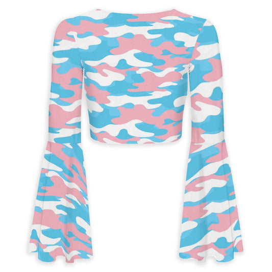 S-5XL Bell Sleeved Tied Top