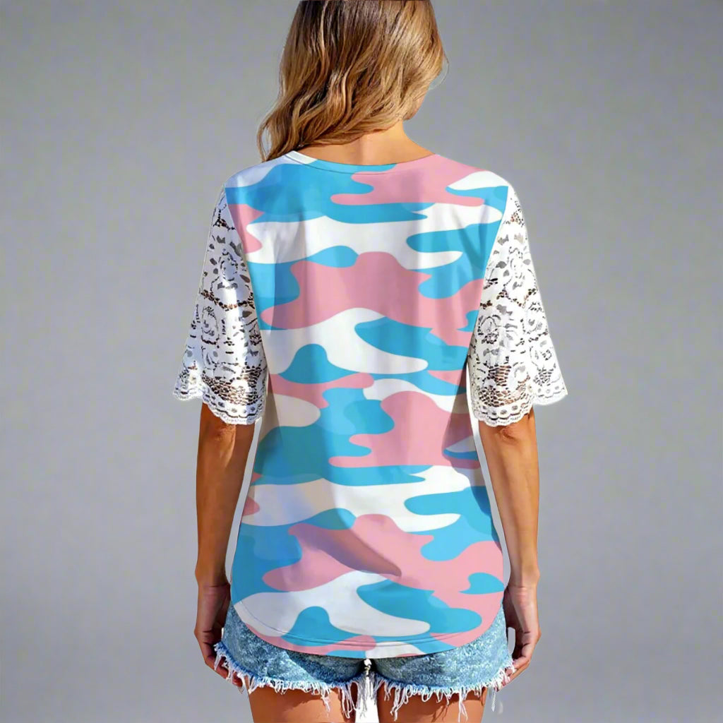 S - 5XL Pride Lace-Sleeved Loose Top