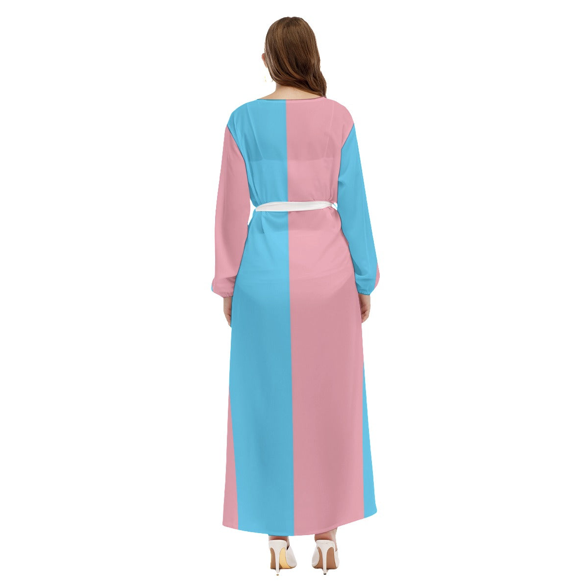 Long-Sleeved Chiffon Tie-Up Breach Wrap Over