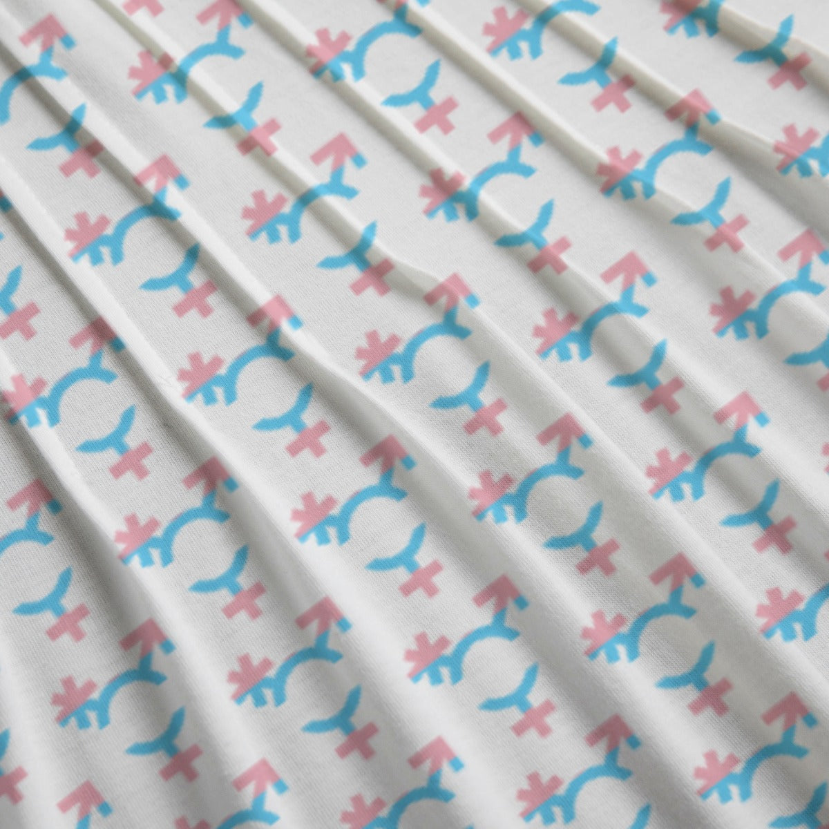 Teen to Plus Size Trans Coloured Pride Symbol Mosaic White Crew-Neck Summer Dress