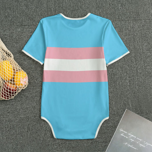 Plus Size Blue Pink White Pride Soft T-Shirt Bodysuit