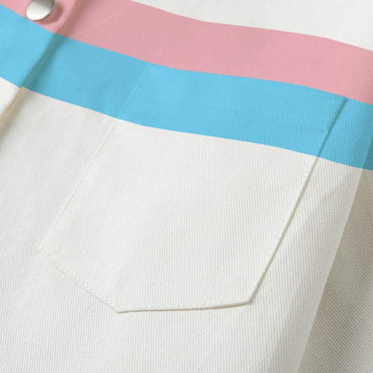 Teen Blue Pink White Pride Thin Cropped Jacket
