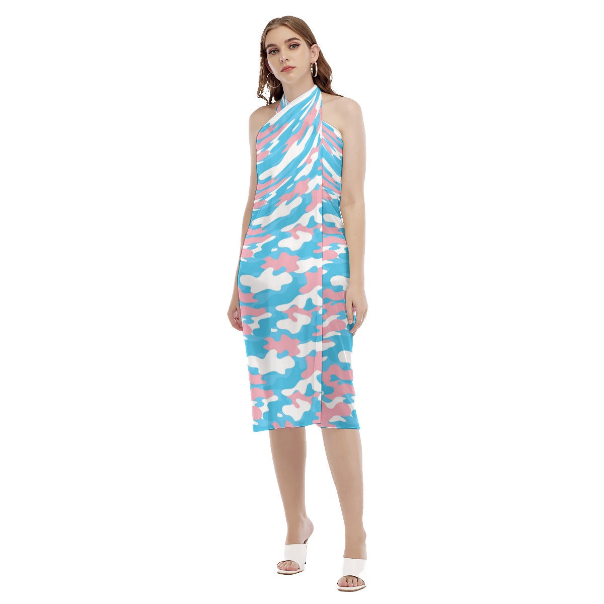 Blue Pink White Pride Chiffon Beach Wrap Sarong Beach Wrap