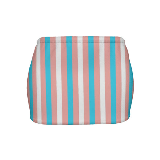 Teen Blue Pink White Pride Slinky Micro Mini Skirt