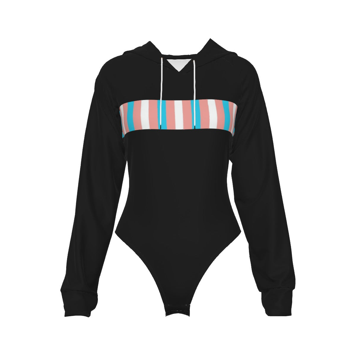 Teen Pride Black Raglan Sleeve Hooded Bodysuit