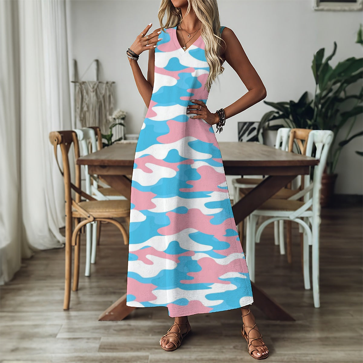 V-Neck Long Dress
