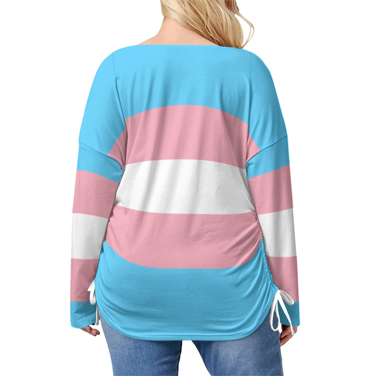 L-5XL Pride Drawstring Long Sleeved T-Shirt (Plus Size)
