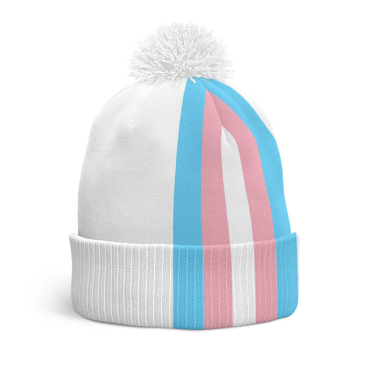 Pride White Knitted Pom-Pom Hat