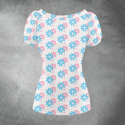 Puff Sleeve Pleated Shirt