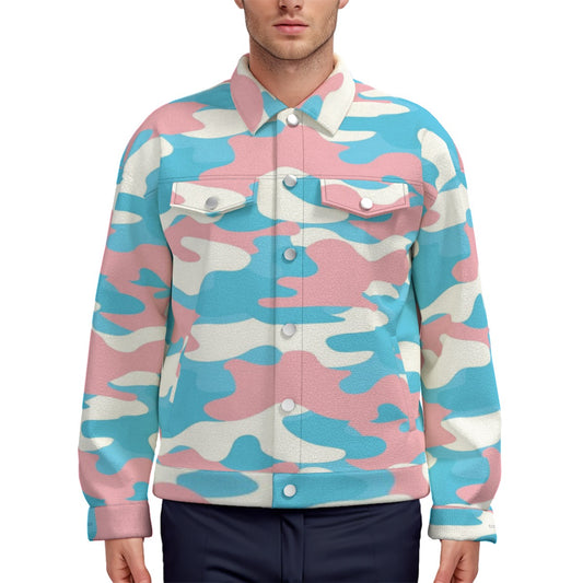 S-5XL Blue Pink White Pride Camouflage Casual Canvas Jacket