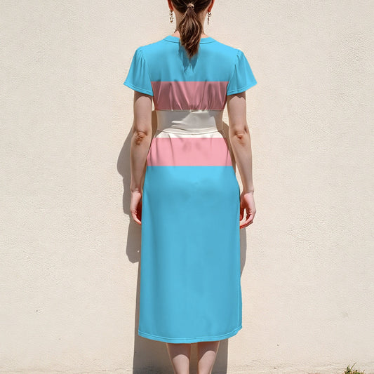 S-5XL Pride Flutter Sleeve Midi Dress