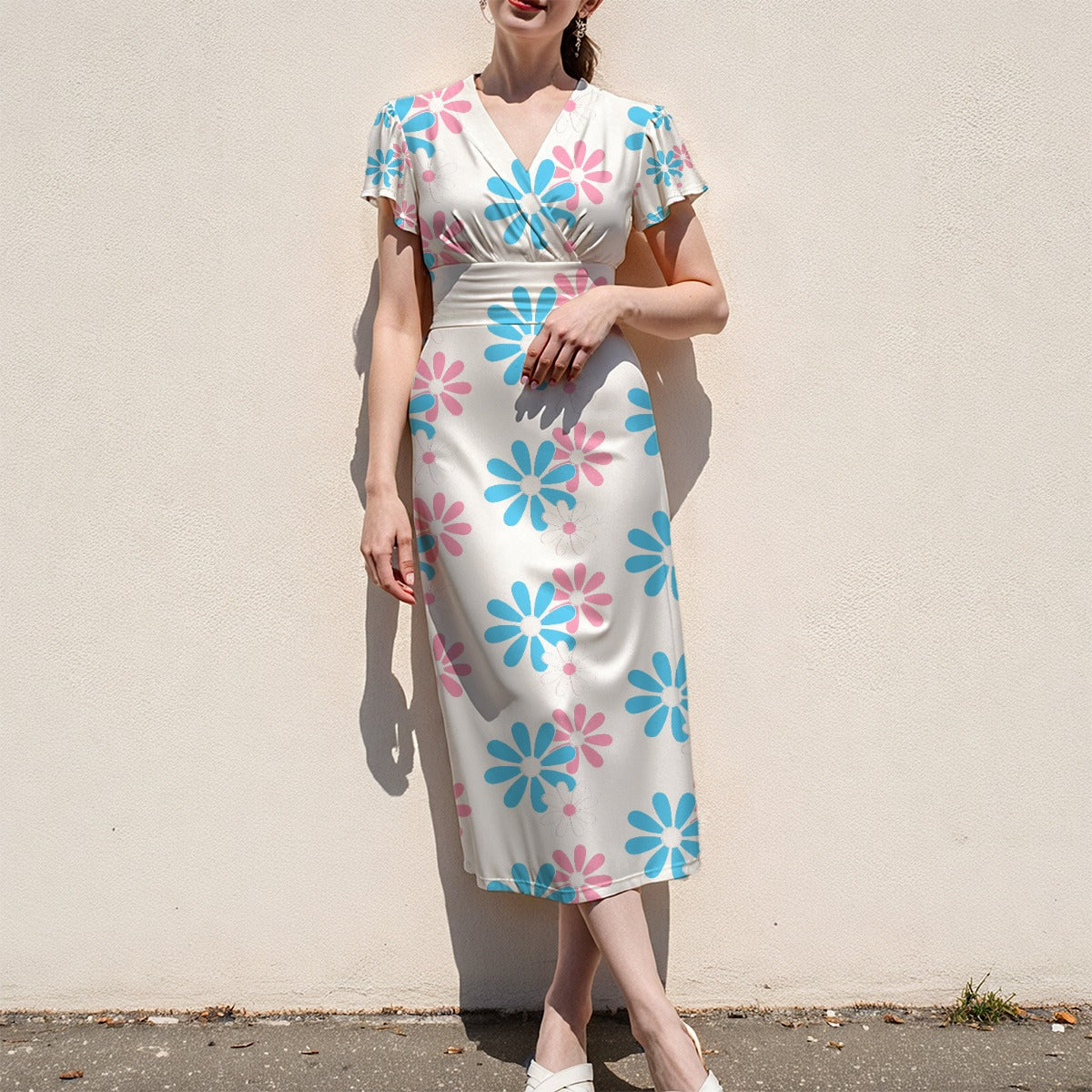 S-5XL Pride Flutter Sleeve Midi Dress