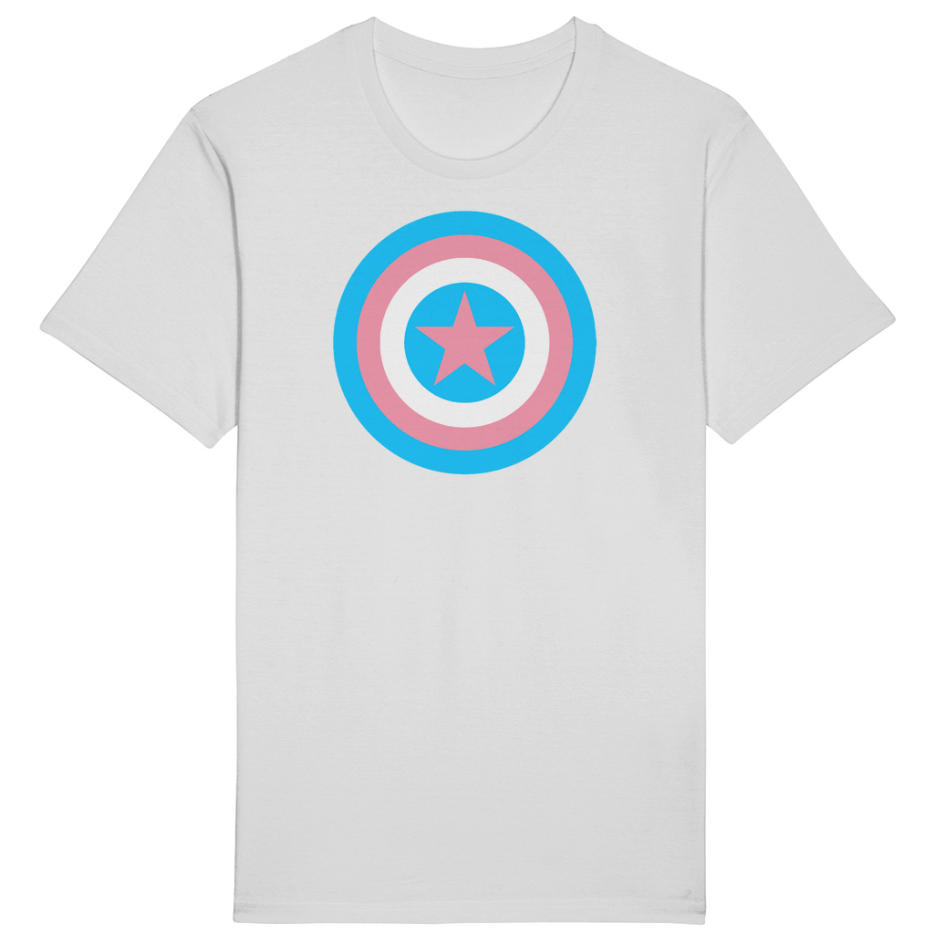XS-5XL Blue Pink White Pride Trans Shield T-Shirt