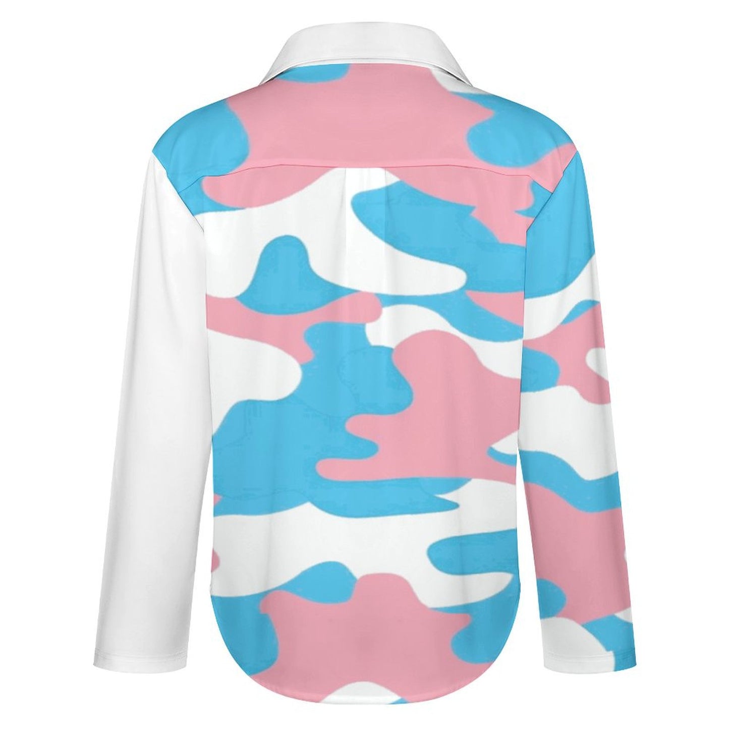 S-8XL Blue Pink White Pride Long Sleeve Blouse