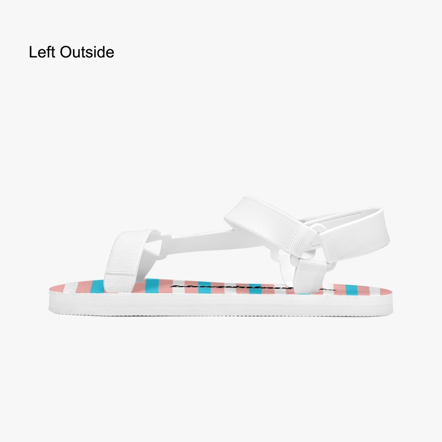 Blue Pink White Pride Candy Striped Casual Strappy Summer Sandals