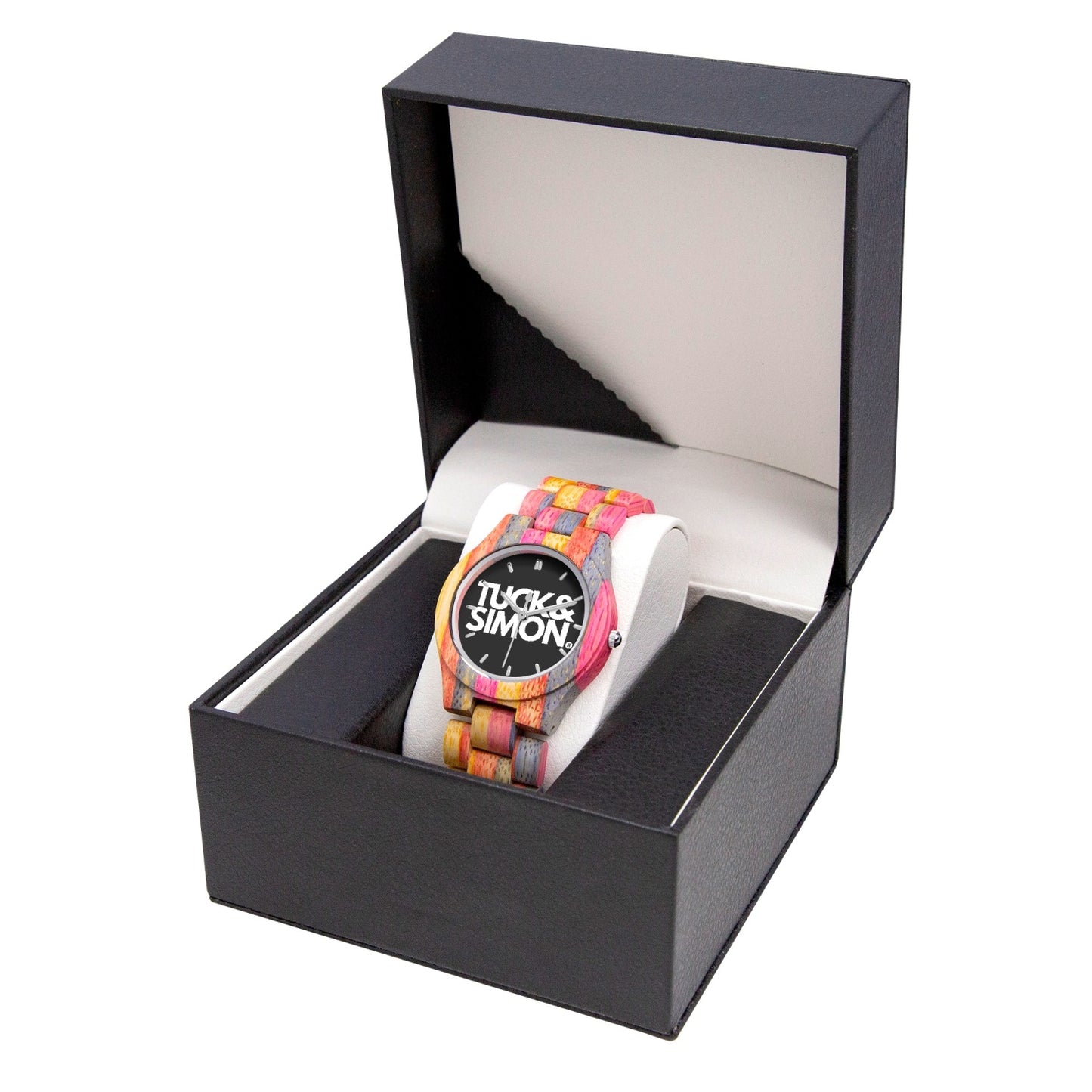 Tuck&Simon Grey/Pink Camouflage Wooden Watch