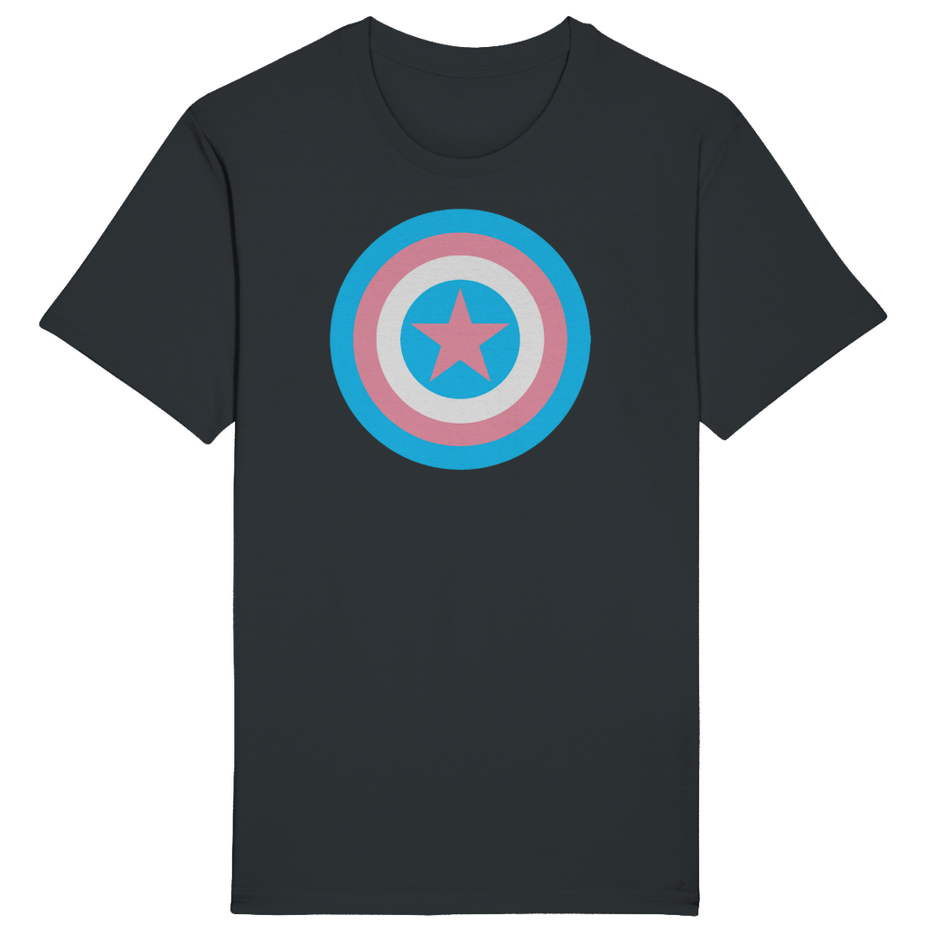 XS-5XL Blue Pink White Pride Trans Shield T-Shirt