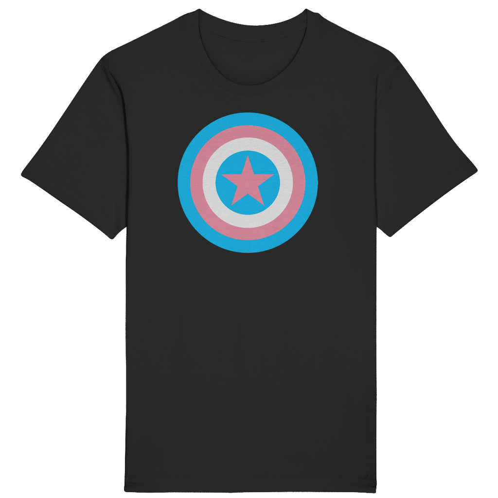 XS-5XL Blue Pink White Pride Trans Shield T-Shirt
