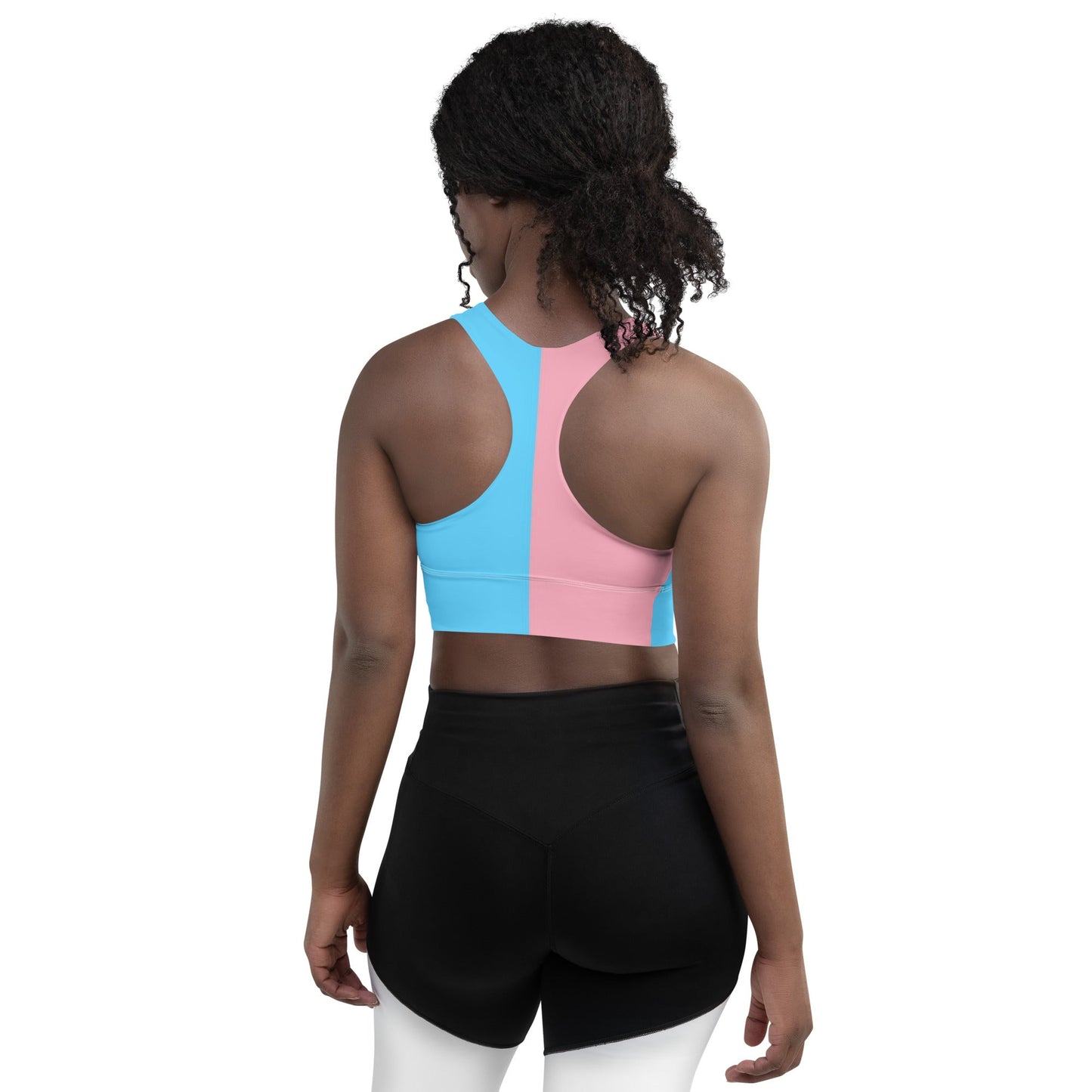 Blue Pink White Paris Trans Pride Sports Bra tunnellsCo.