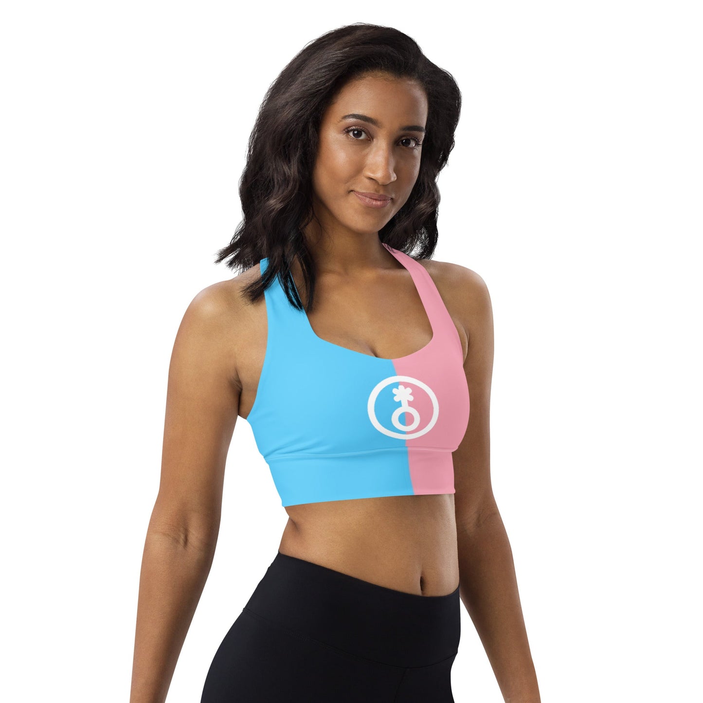 Blue Pink White Paris Trans Pride Sports Bra tunnellsCo.