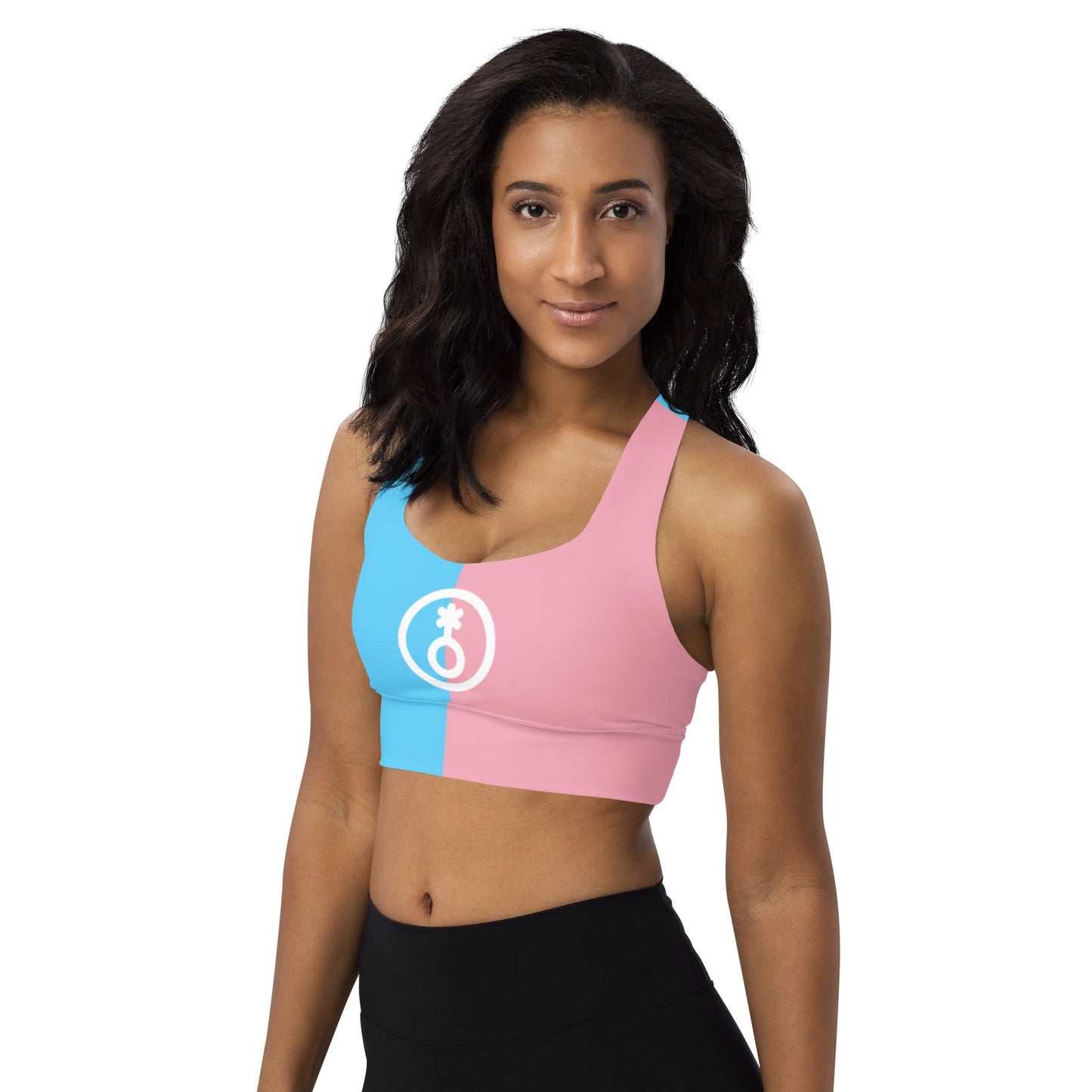 Blue Pink White Paris Trans Pride Sports Bra tunnellsCo.
