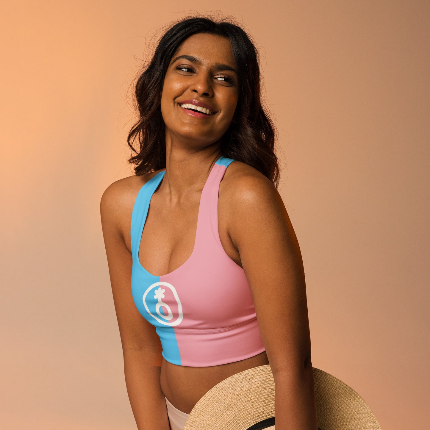 Blue Pink White Paris Trans Pride Sports Bra tunnellsCo.