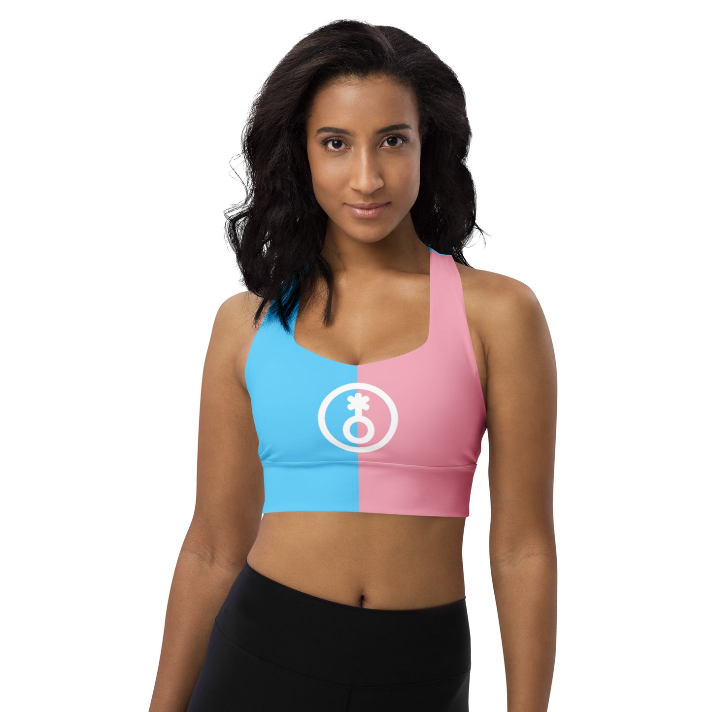 Blue Pink White Paris Trans Pride Sports Bra tunnellsCo.
