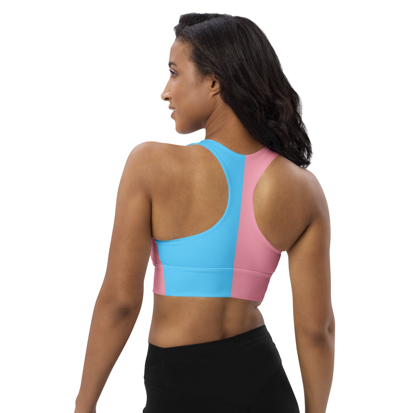 Blue Pink White Paris Trans Pride Sports Bra tunnellsCo.