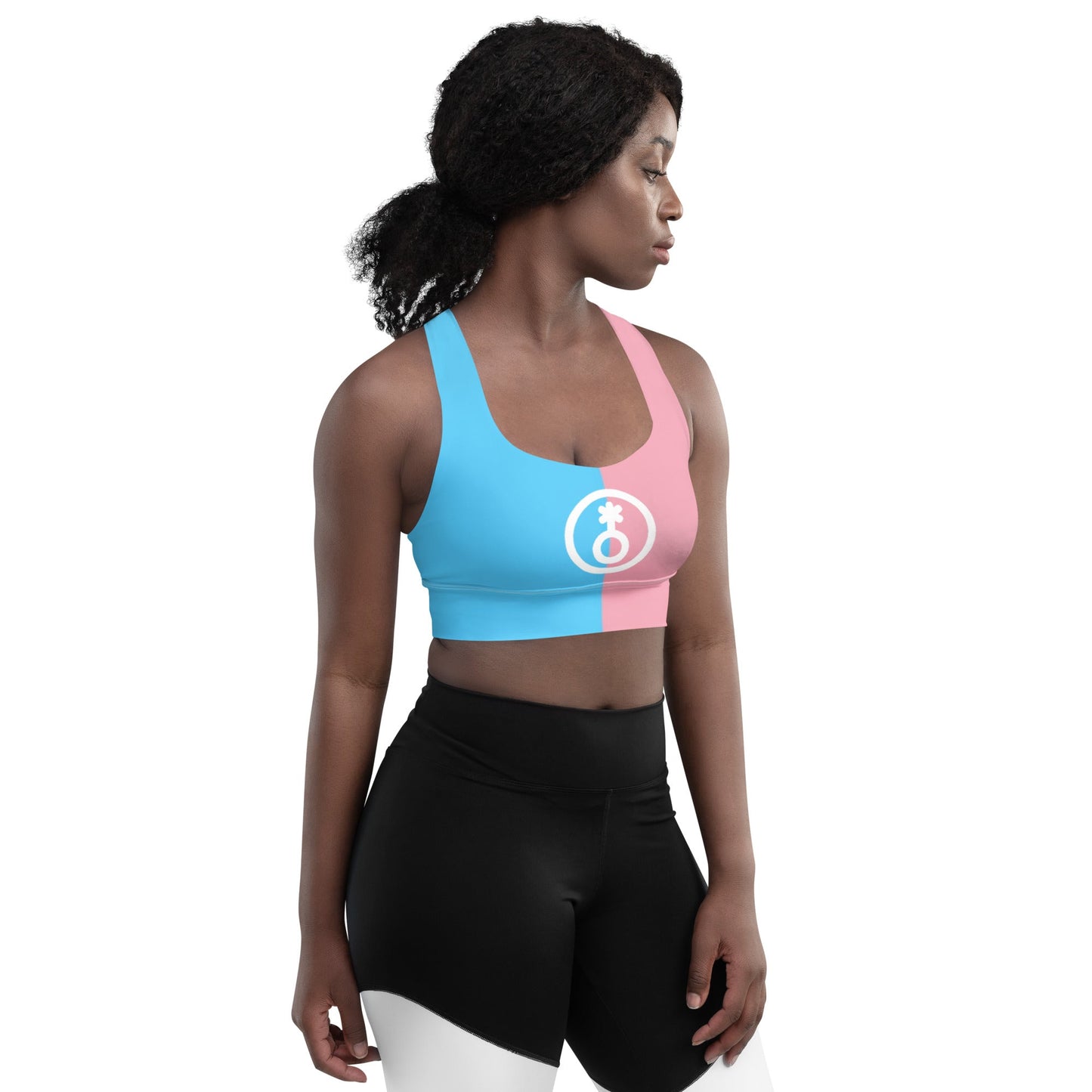 Blue Pink White Paris Trans Pride Sports Bra tunnellsCo.