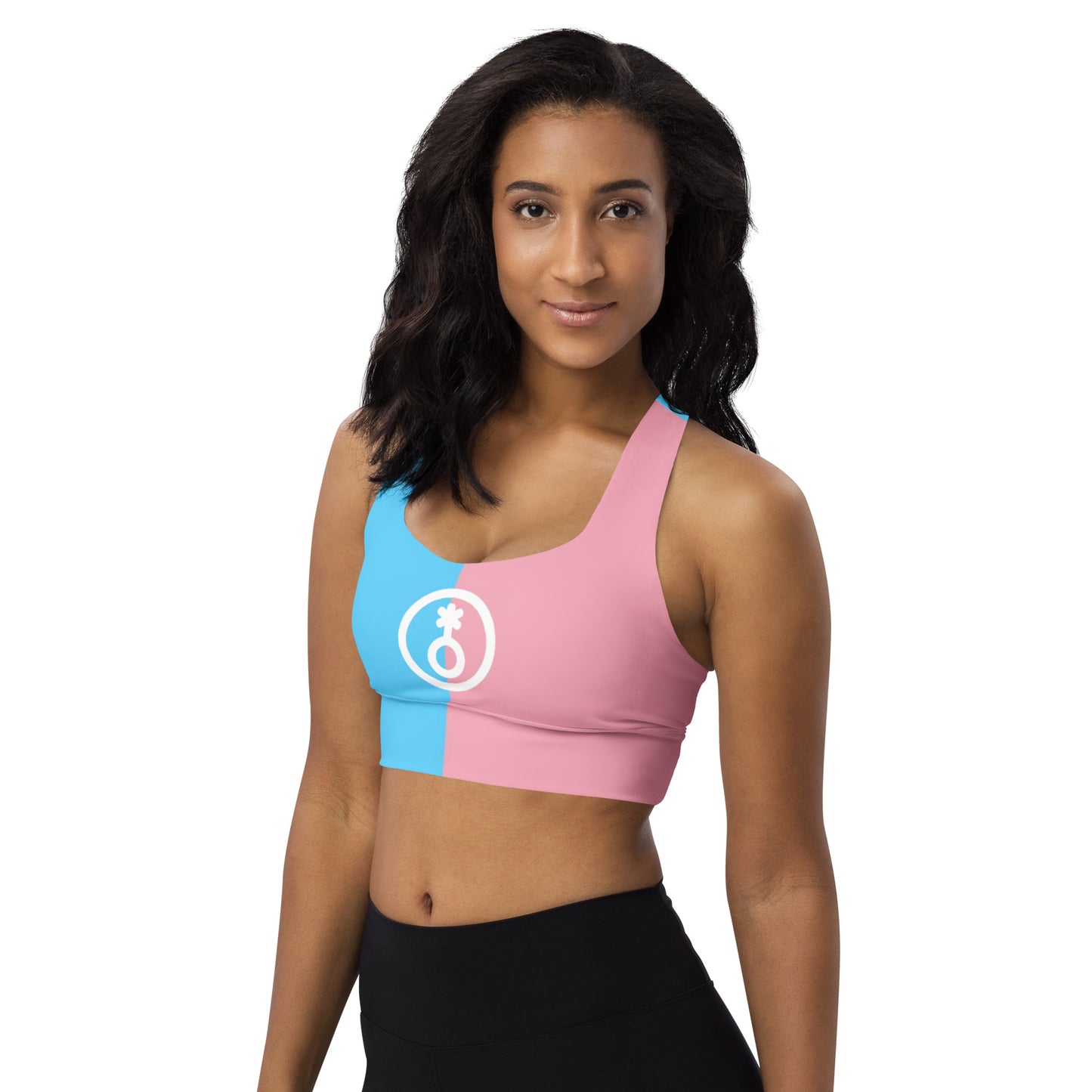 Blue Pink White Paris Trans Pride Sports Bra tunnellsCo.