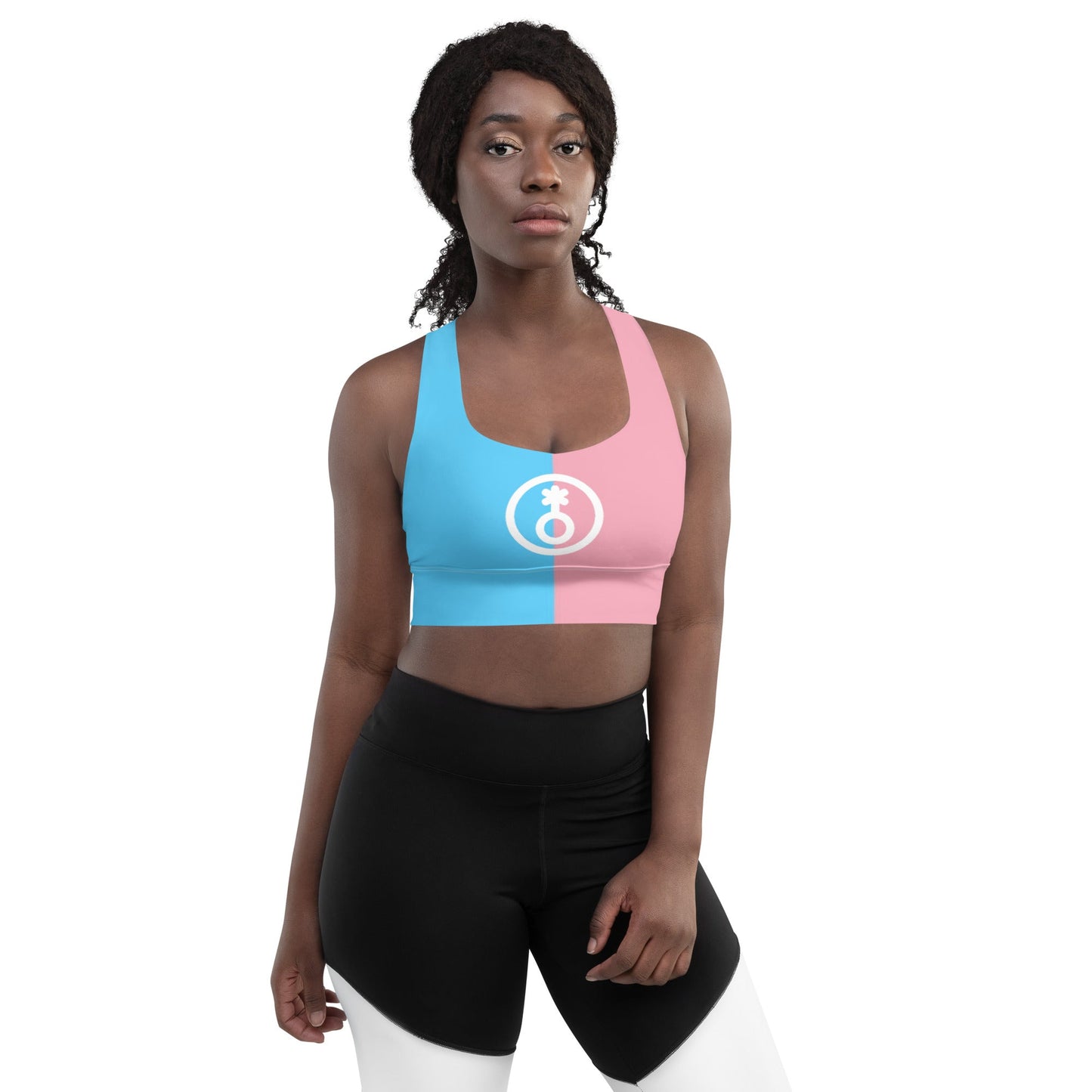 Blue Pink White Paris Trans Pride Sports Bra tunnellsCo.