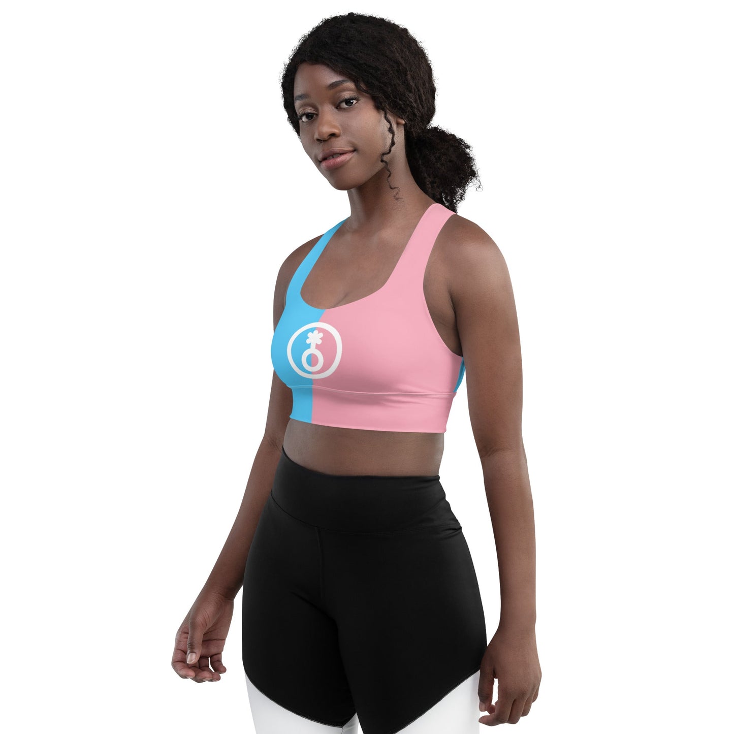 Blue Pink White Paris Trans Pride Sports Bra tunnellsCo.