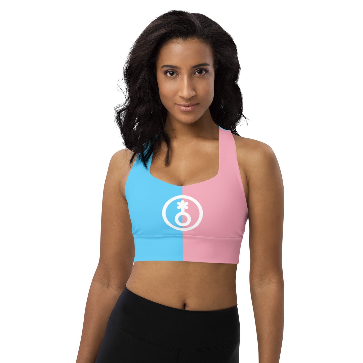 Blue Pink White Paris Trans Pride Sports Bra tunnellsCo.