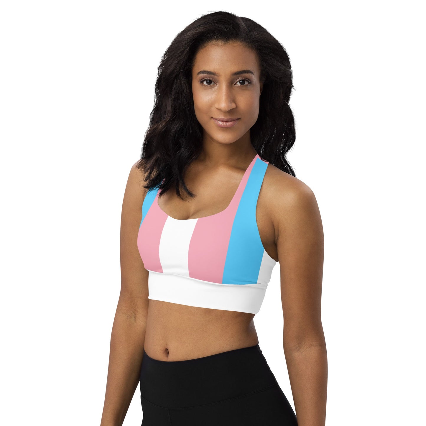 Blue Pink White Pride All Over Sports Bra tunnellsCo.