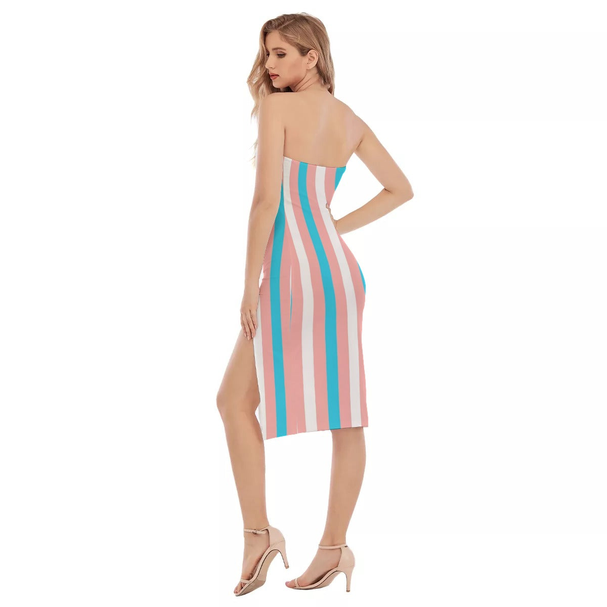 All-Over Print Women's Side Split Tube Top Dress