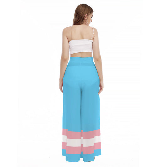 All-Over Print Women's High Waist Wide Leg Trousers