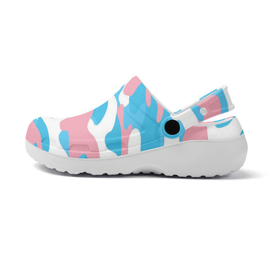 Blue Pink White Pride Camouflage Nurses Clogs