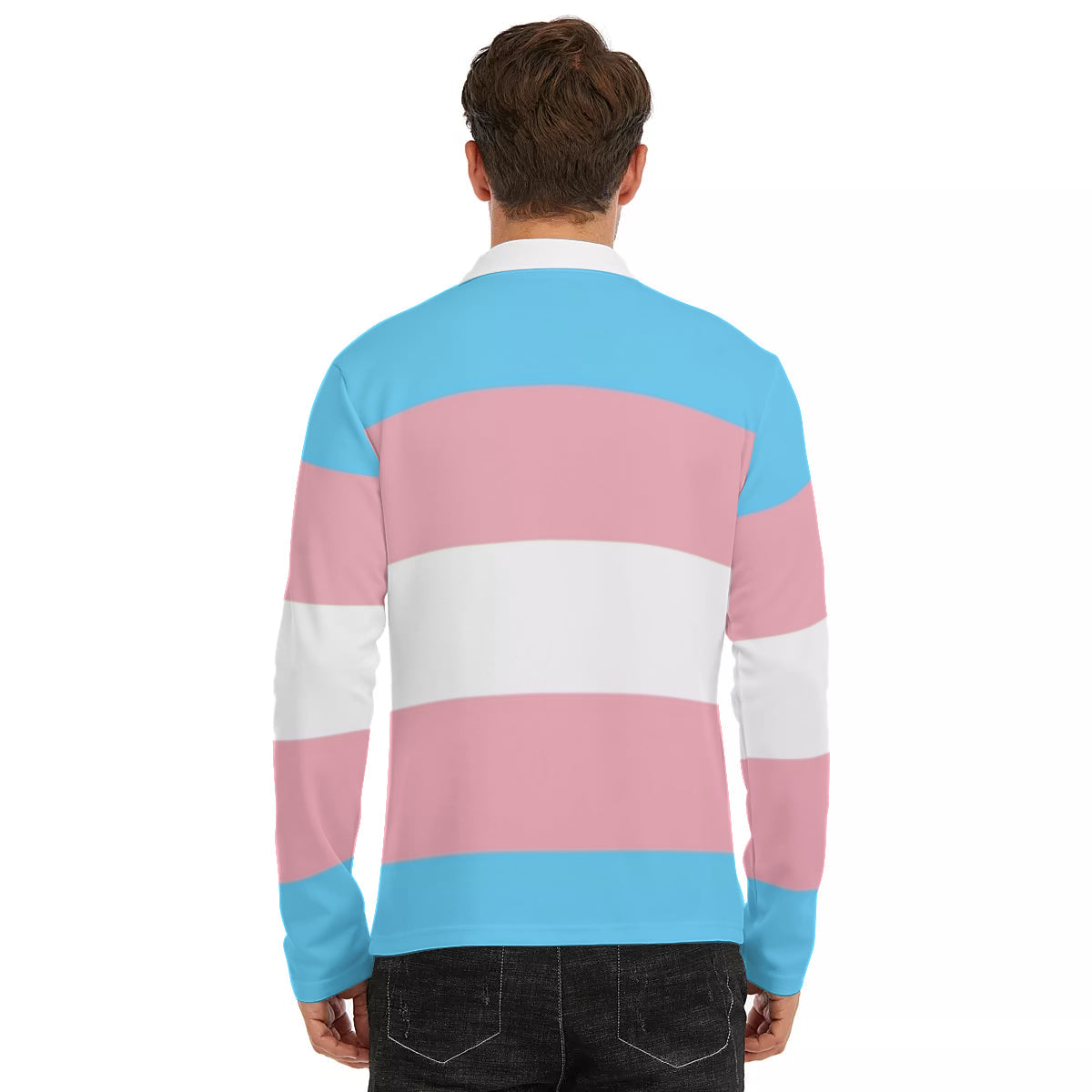 All-Over Print Men's Lapel T-shirt With Neckline Zipper Closure