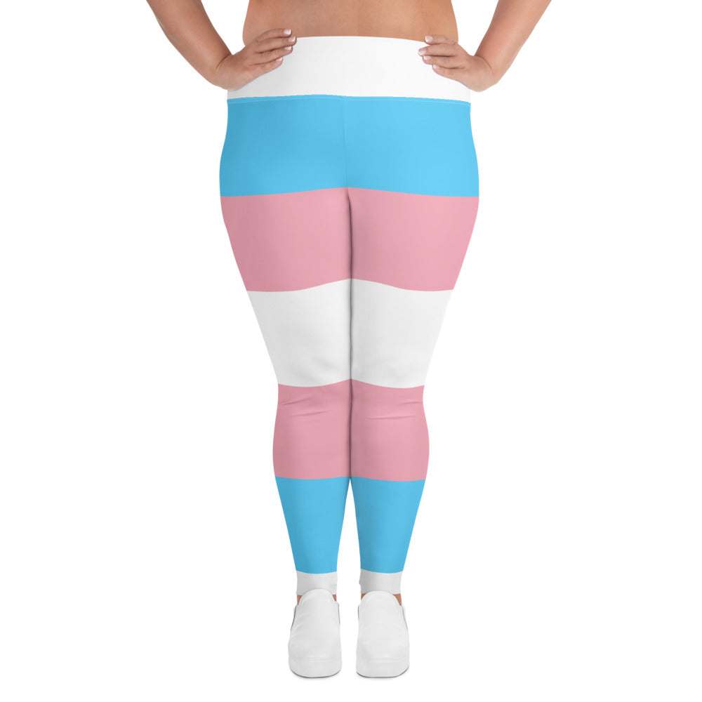 Plus Size Trans Coloured Ribbon Streetwear Casual Yoga Pants tunnellsCo.