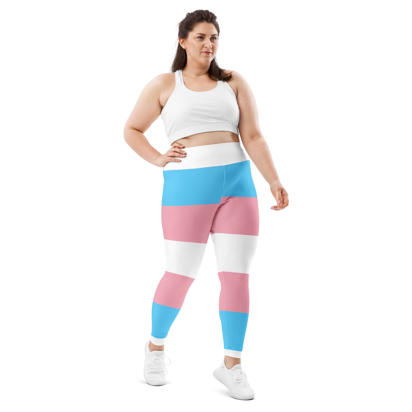 Plus Size Trans Coloured Ribbon Streetwear Casual Yoga Pants tunnellsCo.