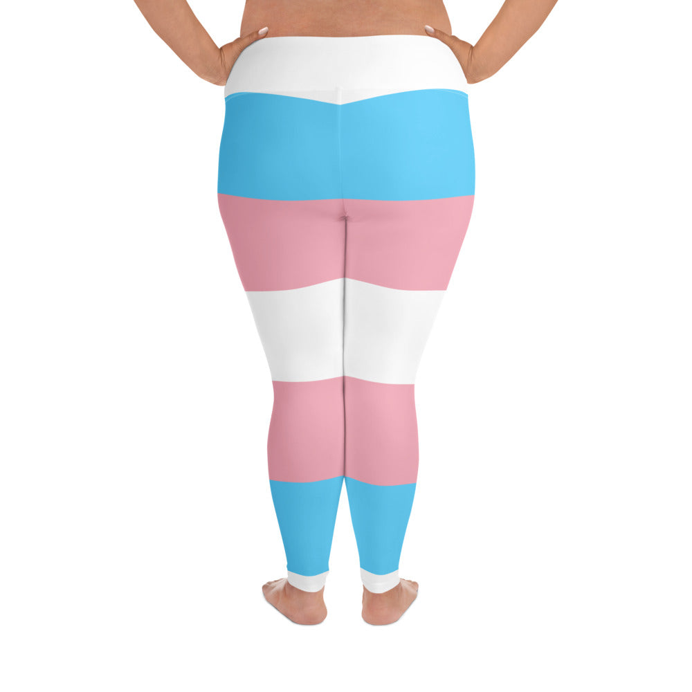 Plus Size Trans Coloured Ribbon Streetwear Casual Yoga Pants tunnellsCo.