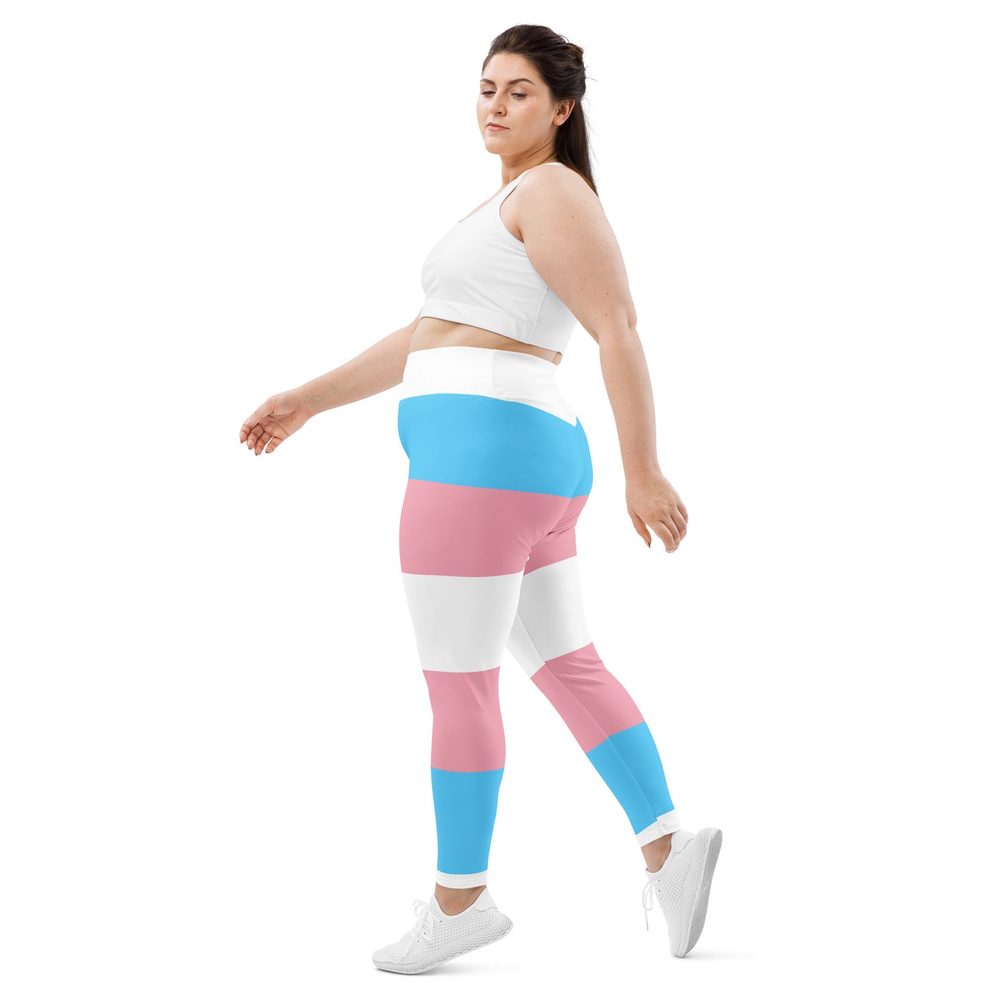 Plus Size Trans Coloured Ribbon Streetwear Casual Yoga Pants tunnellsCo.