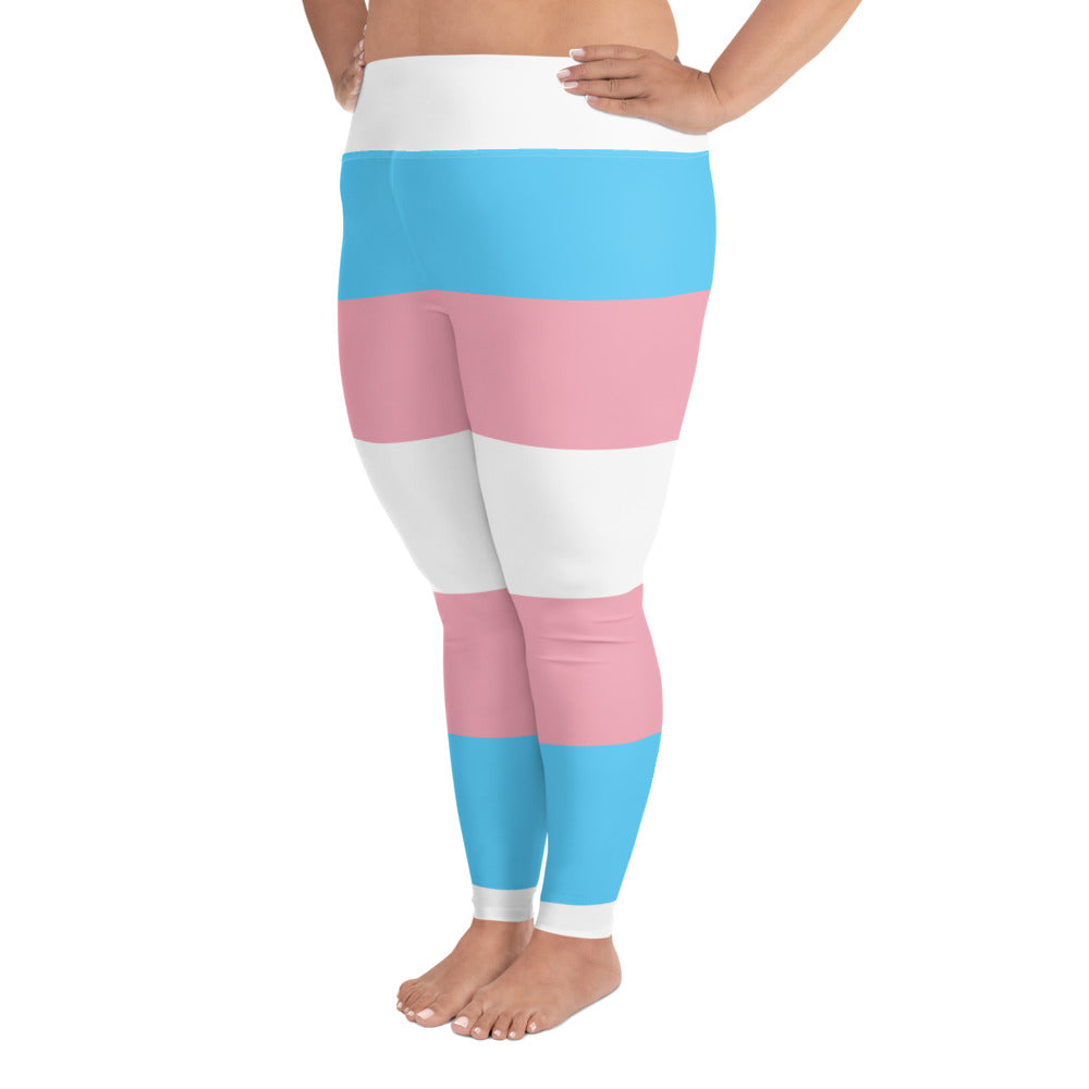Plus Size Trans Coloured Ribbon Streetwear Casual Yoga Pants tunnellsCo.
