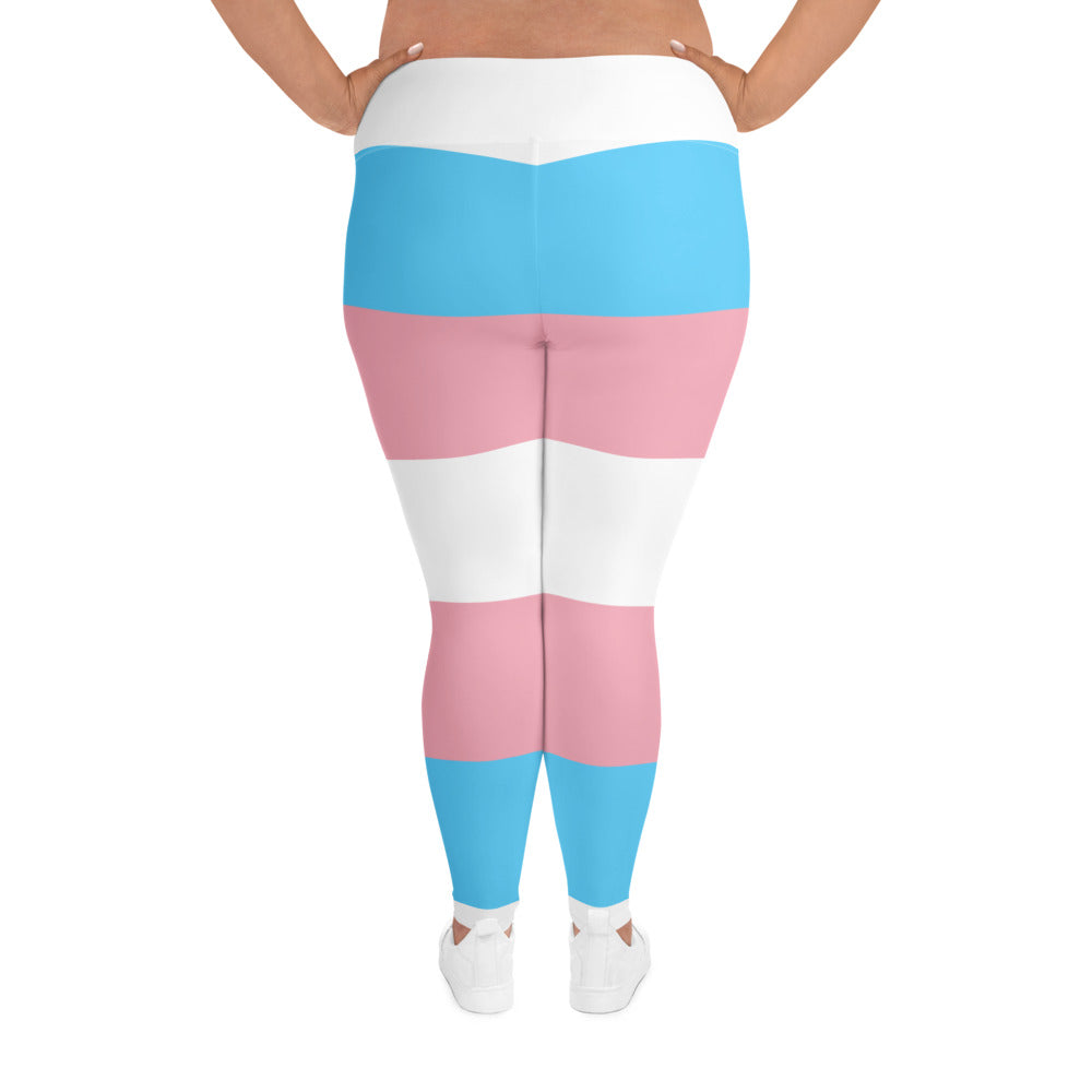 Plus Size Trans Coloured Ribbon Streetwear Casual Yoga Pants tunnellsCo.