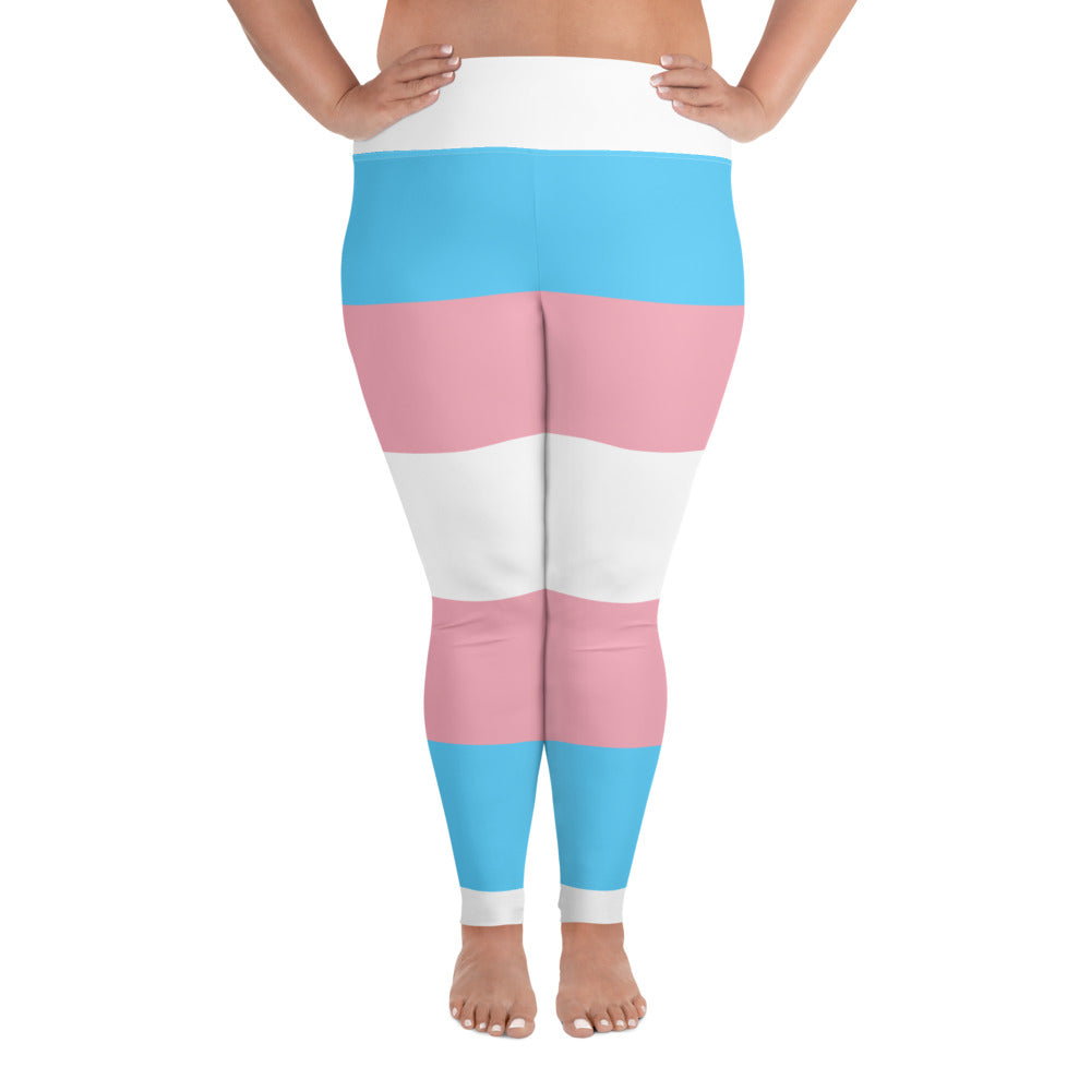 Plus Size Trans Coloured Ribbon Streetwear Casual Yoga Pants tunnellsCo.