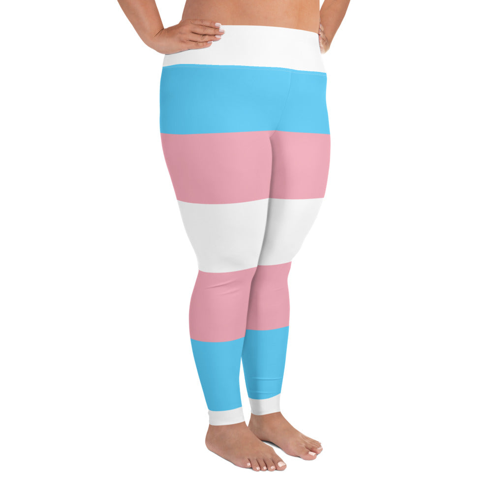 Plus Size Trans Coloured Ribbon Streetwear Casual Yoga Pants tunnellsCo.