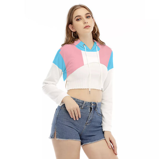 All-Over Print Women's Smock Short Hoodie With Long Sleeve