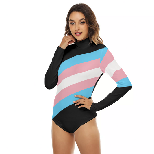 All-Over Print Women's Turtleneck Long Sleeve Bodysuit